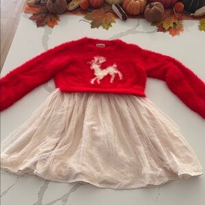 Hatley 5T reindeer Christmas sweater dress
